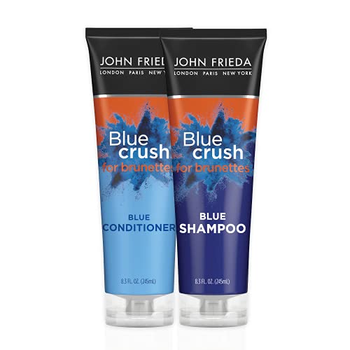 0717226276521 - JOHN FRIEDA BLUE CRUSH SHAMPOO AND CONDITIONER SET FOR BRUNETTES, 8.3 FL OUNCES EACH, TONING FOR COLOR TREATED AND NATURAL BRUNETTE HAIR