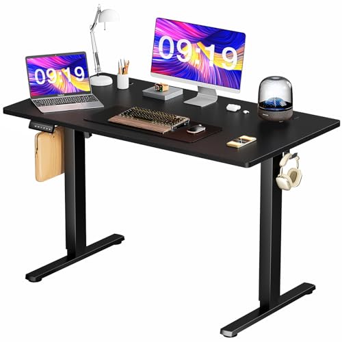 0717242722699 - SMUG, 48 X 24 IN ELECTRIC HEIGHT ADJUSTABLE HOME OFFICE SIT STAND UP DESK COMPUTER TABLE WITH MEMORY CONTROLLER/HEADPHONE HOOK, 48 X 24, BLACK