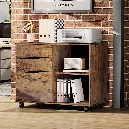 0717242727601 - SWEETCRISPY FILE CABINET 3 DRAWER - FILING CABINET FOR HOME OFFICE DRAWERS MOBILE VERTICAL FILE CABINET PRINTER STAND WITH OPEN STORAGE SHELVES FOR KIDS ROOM, SMALL SPACE