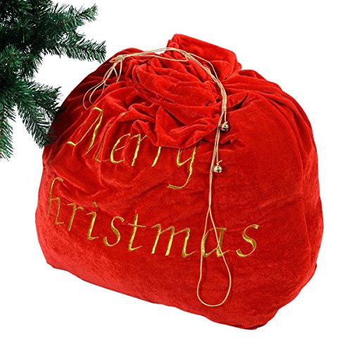 0717261571032 - CHRISTMAS DECORATION 35'' SANTA CLAUS GIFT BAG CANDY PARTY COOKIE BAGS W/BELT