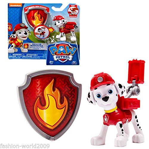 0717353321033 - PAW PATROL ACTION PACK PUP & BADGE SHIELD DOG BACKPACK PROJECTILE TOY - MARSHALL