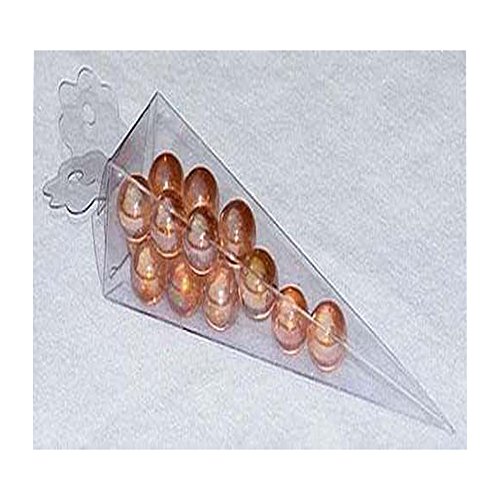 0717353428527 - 50~ CLEAR PLASTIC PVC CONE SHAPE FAVOR BOXES WEDDING PARTY GIFT PACKING DISPLAY