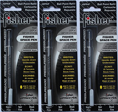 7174117284615 - FISHER SPR4F SPACE PEN INK FINE POINT REFILL, BLACK, 3 PACK