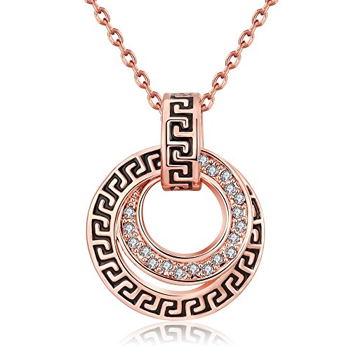 0717630917584 - ROSE GOLD FASHION 18K GOLD ARCANE DOUBLE CHAIN NECKLACE