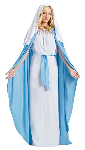 0071765024303 - FUN WORLD COSTUMES WOMEN'S ADULT MARY COSTUME, WHITE/BLUE, ONE SIZE