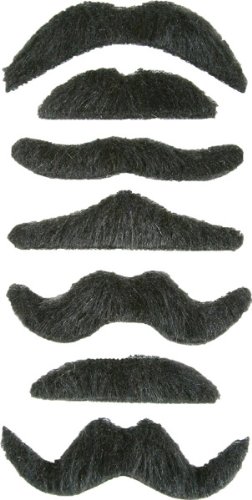 0071765046138 - COSTUME FACIAL HAIR: MUSTACHE MULTI PACK