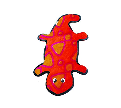 0717712206933 - OUTWARD HOUND KYJEN 32073 INVINCIBLES PLUSH GECKO STUFFINGLESS DURABLE DOG TOYS SQUEAKER TOY 4-SQUEAKER, LARGE, RED ORANGE