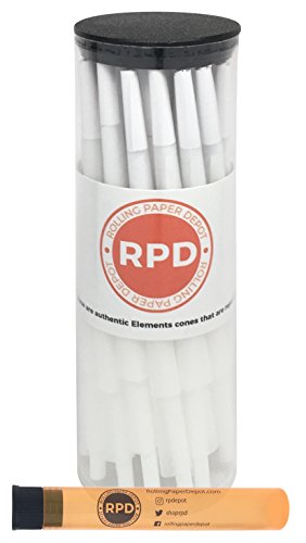 0717880504015 - ELEMENTS PRE ROLLED 1 1/4 SIZE CONES (50 PACK) WITH ROLLING PAPER DEPOT DOOB TUBE