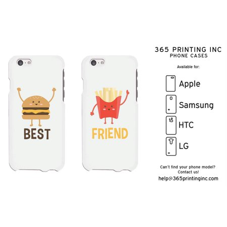 0718088126795 - 365 PRINTING BURGER AND FRIES WHITE MATCHING BEST FRIENDS PHONE CASES CHRISTMAS GIFT FOR BFF