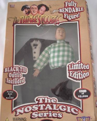 0071808820015 - CURLY OF THE THREE STOOGES DOLL WITH TUX+SPORT CLOTHES NRFB