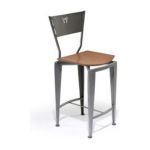 0718122456154 - ST-120 SIDE CHAIR METAL FINISH TEXTURED BLACK FABRIC COUTURE 084 WOOD FINISH CANELLE