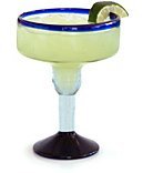 0718122814169 - MEXICAN GLASS MARGARITA BLUE RIM BY ORION