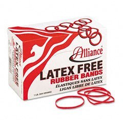 0071815373368 - ALLIANCE NON-LATEX RUBBER BANDS - SIZE #33 (3 1/2 X 1/8 INCHES) - PROTECT USERS FROM LATEX ALLERGY REACTIONS - BRIGHT ORANGE, 1 POUND BOX