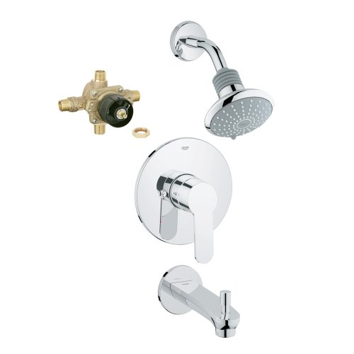 0718426117539 - GROHE K35025-35015R-002-2 EUROSTYLE SHOWER TUB COMBINATION WITH ROUGH-IN, CHROME,,, STARLIGHT CHROME