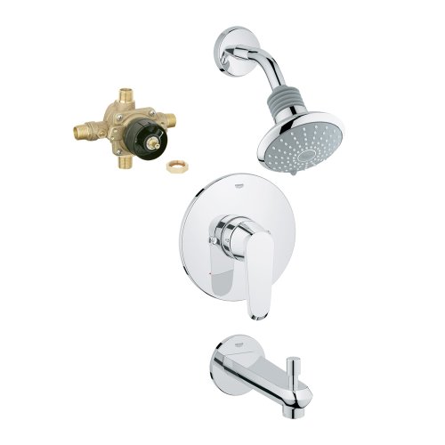 0718426117744 - GROHE K35007-35015R-002-2 EURODISC SHOWER/TUB FAUCET WITH ROUGH-IN, STARLIGHT CHROME