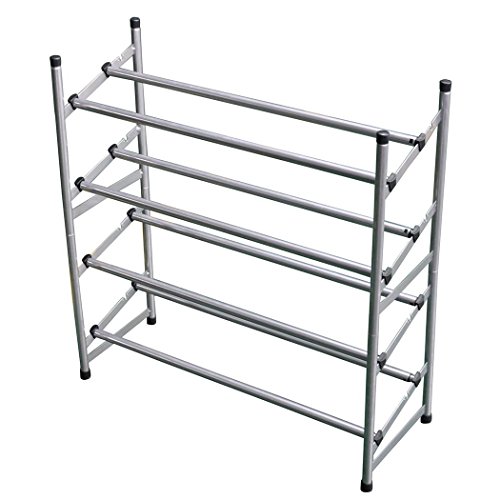 0718460503633 - STACKABLE 4 TIERS METAL SHOE UTILITY RACK FOR ADULTS AND CHILDREN