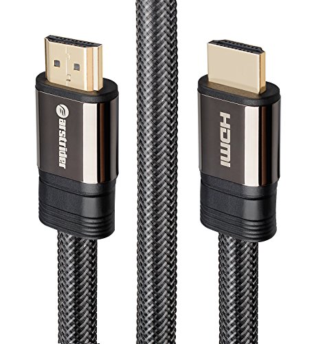 0718460804785 - FARSTRIDER HDMI CABLE 2.0 ULTRA HIGH SPEED 6 FEET (1.8 METERS), SUPPORTS ETHERNET, 4K, 2160P, 3D, CL3, 26AWG, OD9.0MM, 24K GOLD CONNECTOR, ZINC METAL ALLOY SHIELDING SHELL, NYLON MESH BRAID, GUNBLACK