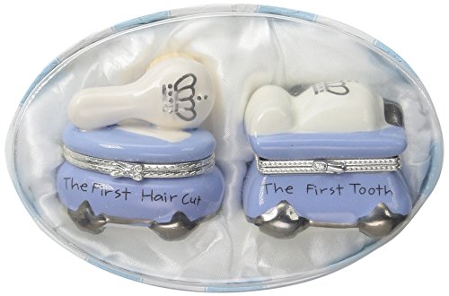 0718540025321 - MUD PIE BABY PRINCE FIRST TOOTH AND CURL TREASURE BOX SET