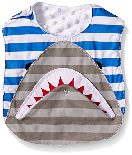 0718540317341 - MUD PIE BABY SHARK FLAP MOUTH BIB WITH PACY HOLDER, MULTI, ONE SIZE