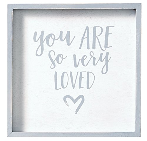 0718540372708 - MUD PIE BABY YOU ARE SO LOVED NURSERY WALL ART, WHITE/GRAY