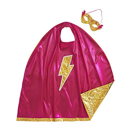 0718540734056 - MUD PIE BABY CAPE AND LITE UP MASK SET, GIRL, PINK, ONE SIZE