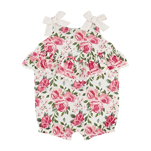 0718540766187 - MUD PIE BABY GIRLS BUBBLE, ROSE BOW, 0-3 MONTHS