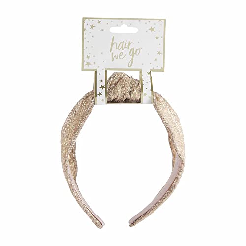 0718540805411 - MUD PIE SHIMMER KNOTTED WOMENS HEADBAND, BLUSH, ONE SIZE