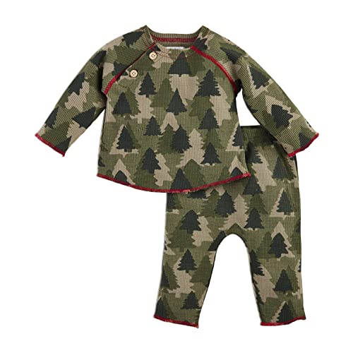 0718540855188 - MUD PIE BABY BOY CAMO CHRISTMAS OUTFIT SET, GREEN CAMO, 0-3 MONTHS