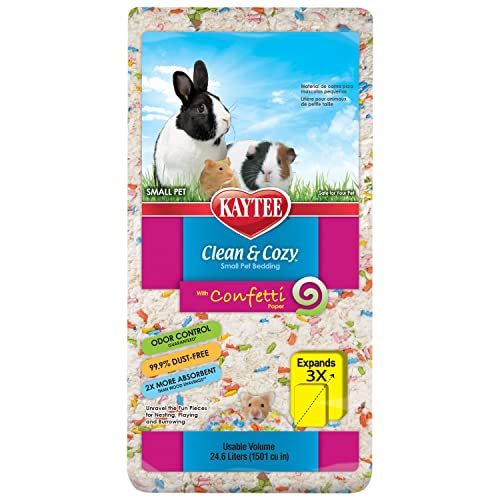 0071859006291 - KAYTEE CLEAN & COZY CONFETTI BEDDING FOR PET GUINEA PIGS, RABBITS, HAMSTERS, GERBILS, AND CHINCHILLAS, 24.6 LITERS