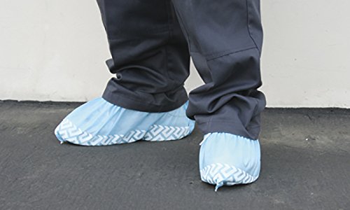 0718725992592 - BLUE DISPOSABLE POLYPROPYLENE SPUN BOND SHOE AND BOOT COVERS LARGE (PACK OF 100)