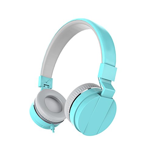0718760987522 - ZHICITY KIDS HEADPHONES WITH MICROPHONE ON EAR HEADPHONES FOR GIRLS FOLDABLE HEADPHONES MODERATE NOISE MUFFLING BLUE