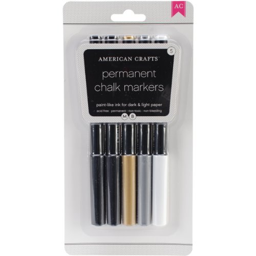 0718813666008 - AMERICAN CRAFTS DIY SHOP CHALK PERMANENT MARKERS 5-PACK-