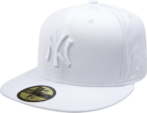 0719106793197 - MLB NEW YORK YANKEES WHITE ON WHITE 59FIFTY FITTED CAP, 7 1/2