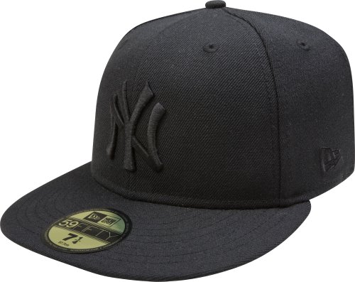 0719106795320 - MLB NEW YORK YANKEES BLACK ON BLACK 59FIFTY FITTED CAP, 7 1/4