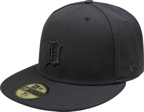 0719106797614 - MLB DETROIT TIGERS BLACK ON BLACK 59FIFTY FITTED CAP, 7 1/2