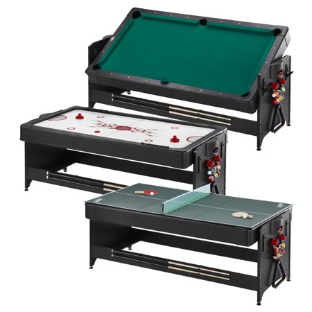 0719265513728 - FAT CAT ORIGINAL 3-IN-1, 7-FOOT POCKEY GAME TABLE (BILLIARDS, AIR HOCKEY AND TABLE TENNIS)