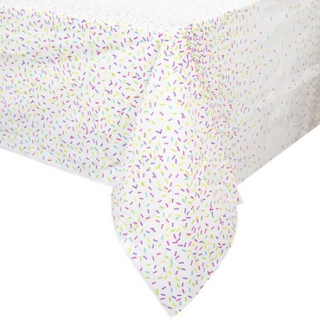 0719279133042 - 84 X 54 DELICIOUS DESIGN OF BRIGHTLY COLORED SPRINKLES PLASTIC TABLE COVER, MULTICOLOR