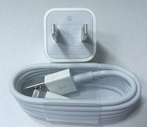 0719363278741 - WHITE USB TRAVEL CELL PHONE WALL CHARGER ADAPTER WITH 8-PIN LIGHTNING CABLE FOR IPAD/ IPHONE 5/ 5C/ 5S/ 6/ 6S/ IPOD TOUCH