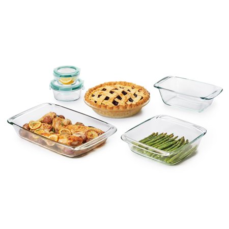 0719812048246 - OXO GOOD GRIPS 8 PIECE FREEZER-TO-OVEN SAFE GLASS BAKE, SERVE AND STORE SET