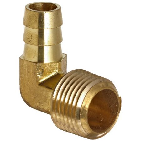 0719852123453 - ANDERSON METALS BRASS HOSE FITTING, 90 DEGREE ELBOW, 5/8 BARB X 1/2 MALE PIPE