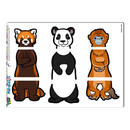 0719926628501 - GRAPHICS AND MORE 'CHINESE INTERCHANGEABLE ANIMALS SWAP' CHINA RED GIANT PANDA GOLDEN MONKEY MAG-NEATO'S NOVELTY GIFT LOCKER REFRIGERATOR VINYL MAGNET SET
