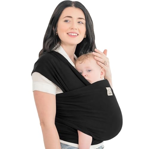0720061820095 - KEABABIES BABY WRAP CARRIER - ALL IN 1 ORIGINAL BREATHABLE BABY SLING, LIGHTWEIGHT,HANDS FREE BABY CARRIER SLING, BABY CARRIER WRAP, BABY CARRIERS FOR NEWBORN, INFANT,BABY WRAPS CARRIER (TRENDY BLACK)