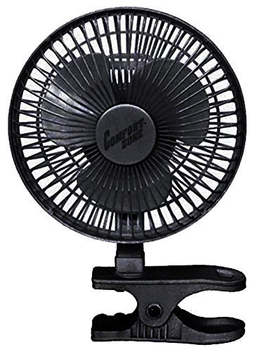 0720189166013 - COMFORT ZONE -6 INCH- -2 SPEED - ADJUSTABLE TILT, WHISPER QUIET OPERATION CLIP-ON-FAN WITH 5.5 FOOT CORD AND STEEL SAFETY GRILL , BLACK