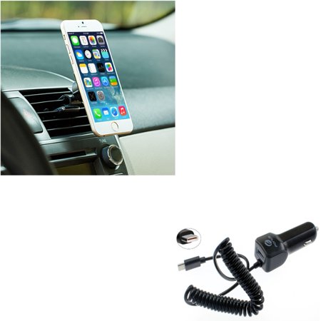 0720288241352 - TYPE-C 3.1A CHARGER W AIR VENT MAGNETIC CAR MOUNT FOR ZTE MAX DUO LTE, AXON 9 PRO, BLADE MAX 3 2S, M, WARP 7, NUBIA 11, AVID 916