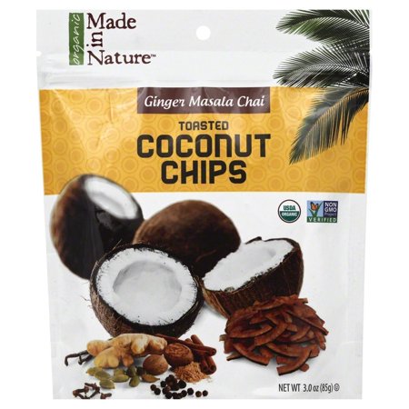 0720379504250 - MADE IN NATURE - ORGANIC TOASTED COCONUT CHIPS GINGER MASALA CHAI - 3 OZ.