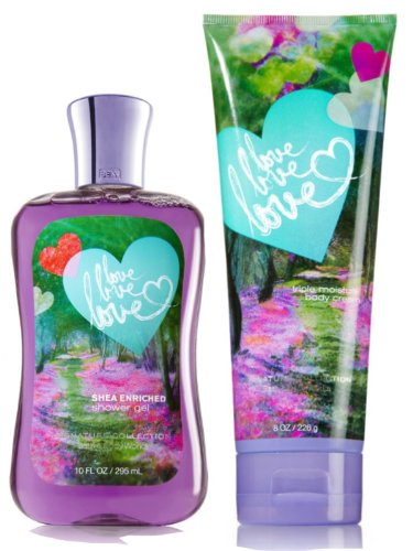 0720473043594 - BATH AND BODY WORKS, SIGNATURE COLLECTION, LOVE LOVE LOVE SHOWER GEL AND TRIPLE MOISTURE BODY CREAM GIFT SET