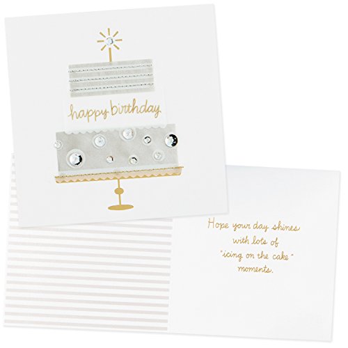 0720473251715 - HALLMARK BIRTHDAY CARD: HAPPY BIRTHDAY CAKE WITH GOLD