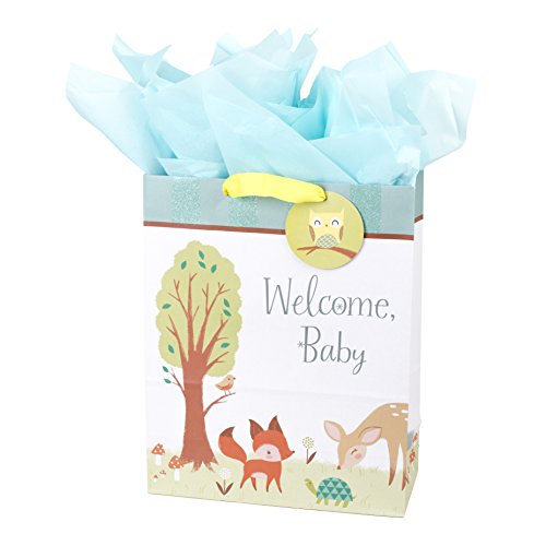 0720473859942 - HALLMARK EXTRA LARGE NEW BABY GIFT BAG WITH TISSUE PAPER (ANIMALS, 15.5 BY 12.5 BY 5.7 INCHES)