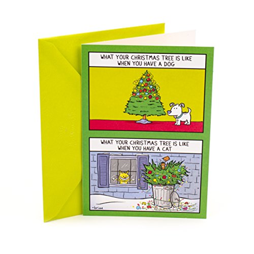 0720473865493 - HALLMARK SHOEBOX CHRISTMAS GREETING CARD (TREE WITH DOG AND CAT)