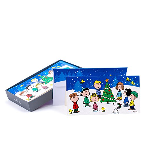 0720473878165 - HALLMARK CHRISTMAS BOXED CARDS (PEANUTS GANG, 16 CARDS AND 17 ENVELOPES)